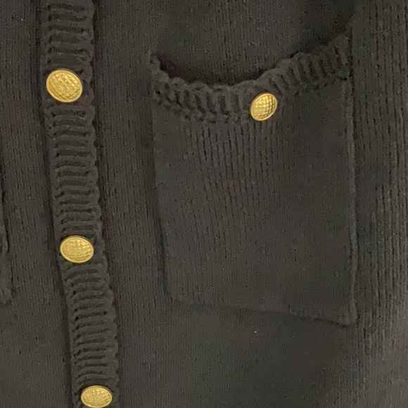 Caroline Constas Navy Knit Sleeveless Sweater Dress, Size S, Gold Buttons, NWT - Picture 6 of 11